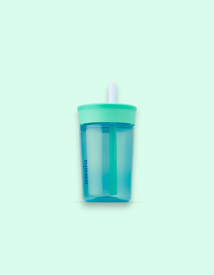 Copo Infantil Antivazamento Owala Tumbler 443 ml|Livre de BPA |Blue Teal Aqua Blues