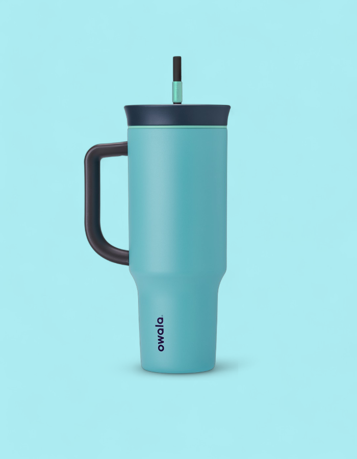 Copo Owala Tumbler Stainless Steel Termica - 1,180Ml | 40oz | Inox | Blue Aqua Splash Zone