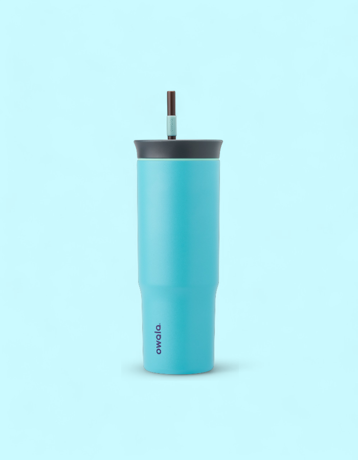 Copo Owala Tumbler Stainless Steel Térmico 710ml Original| 24oz | Blue Aqua Splash Zone